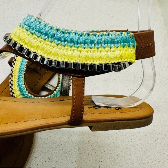 Circus by Sam Edelman Flip Flop Bailey Sandal T Strap Beaded Embroidered Sz 6 M - Picture 11 of 15